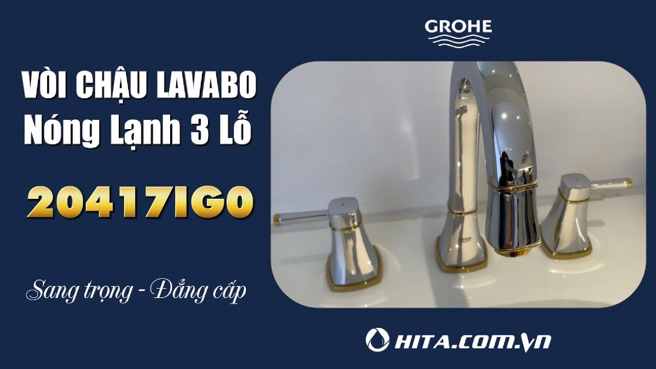 Vòi chậu nóng lạnh 3 lỗ thấp Grandera S-size GROHE 20417IG0