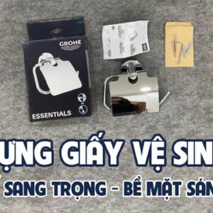 Lô giấy vệ sinh có nắp Essentials GROHE 40367001