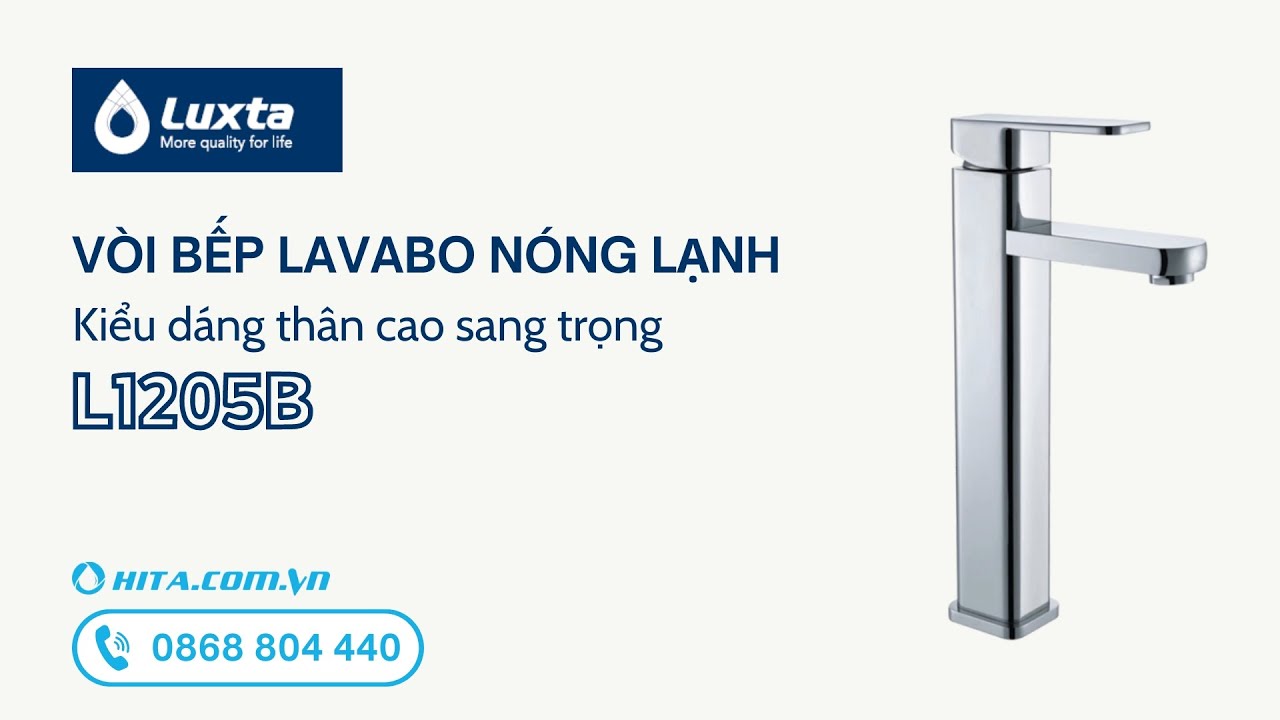 Vòi chậu lavabo nóng lạnh Luxta L1205B