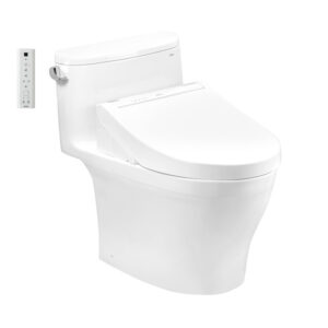 Bàn cầu một khối kèm nắp rửa điện tử WASHLET dòng C5 MS887CRW15 cao cấp, chính hãng | TOTO