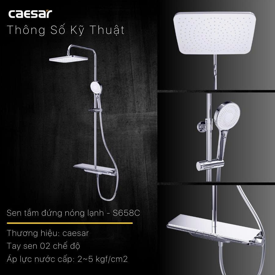 Bộ Vòi Sen Đứng Nóng Lạnh - S658C - Ảnh 17