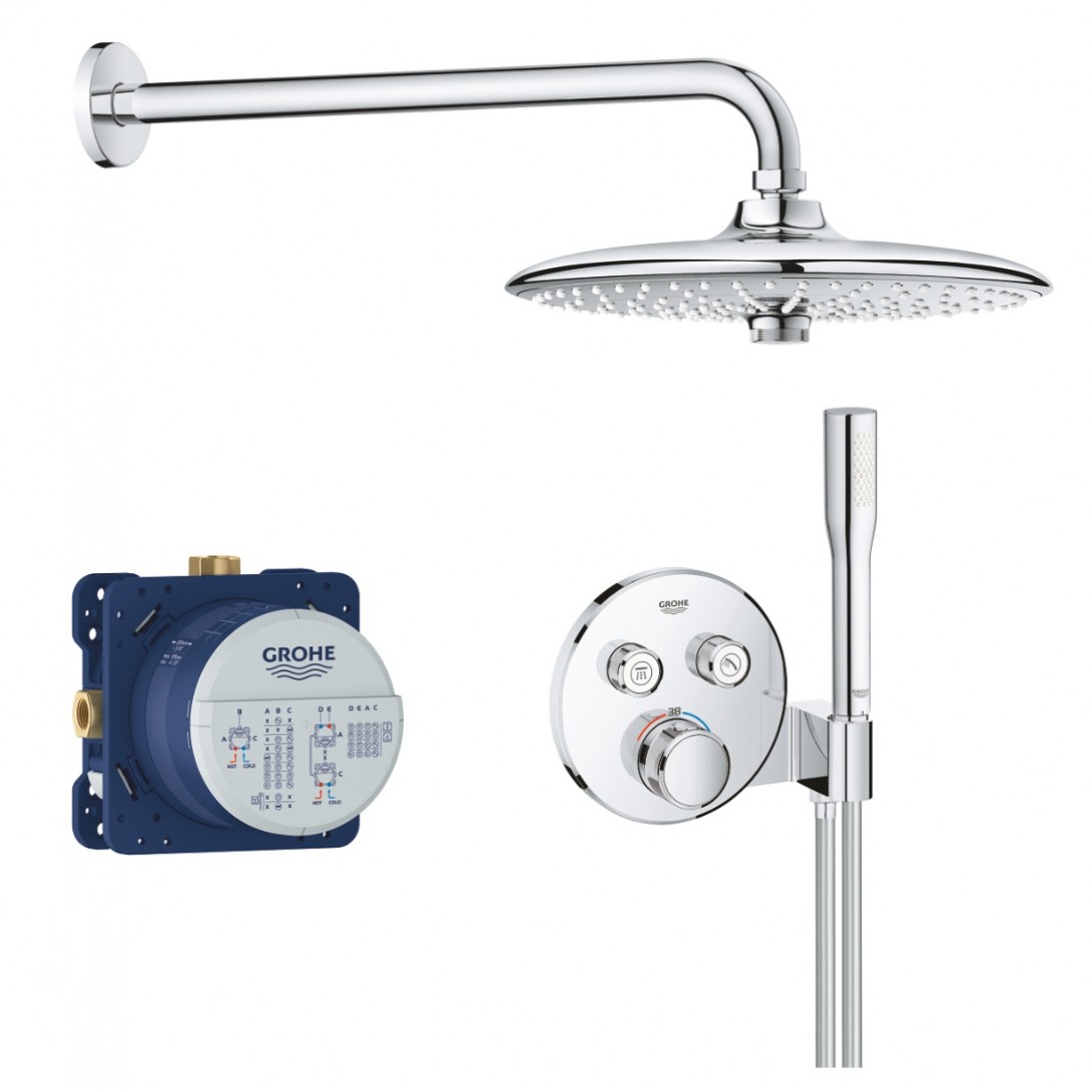 Sen Tắm Âm Tường Grohe 34744000 Grohtherm Smartcontrol Nhiệt Độ Tròn 260mm - Ảnh 2