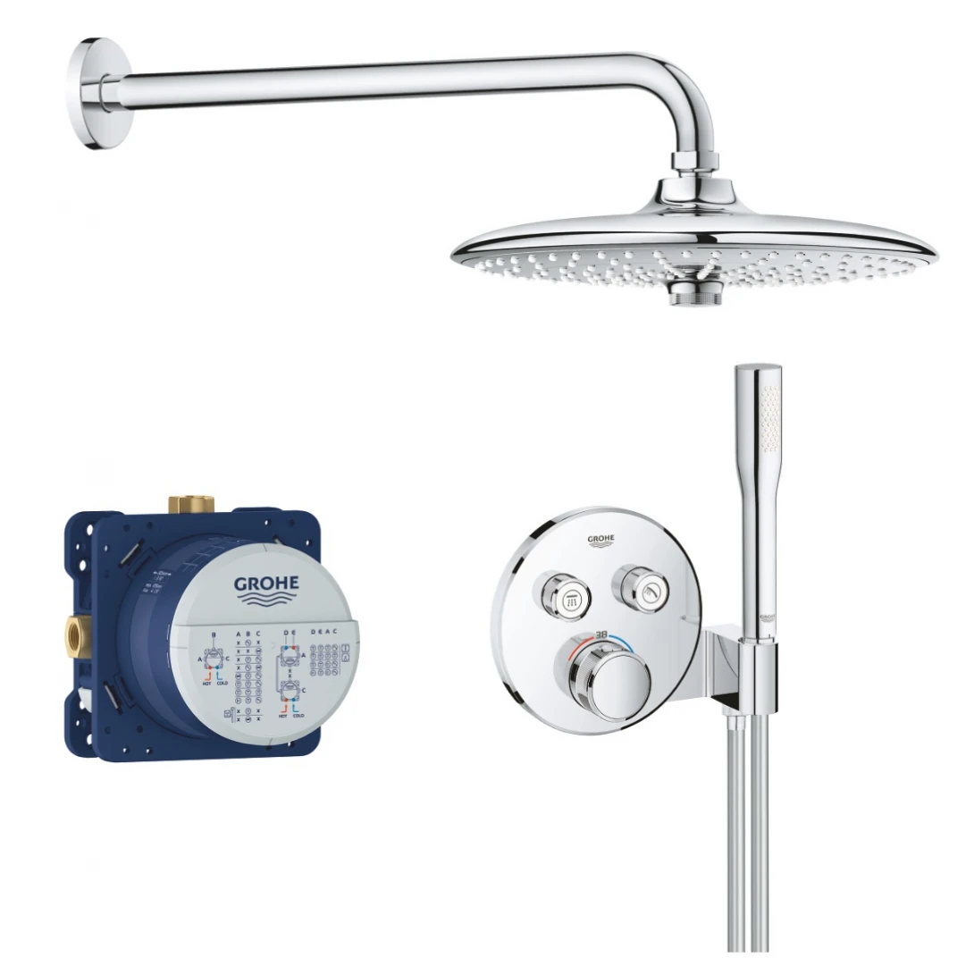 Sen Tắm Âm Tường Grohe 34744000 Grohtherm Smartcontrol Nhiệt Độ Tròn 260mm - Ảnh 2