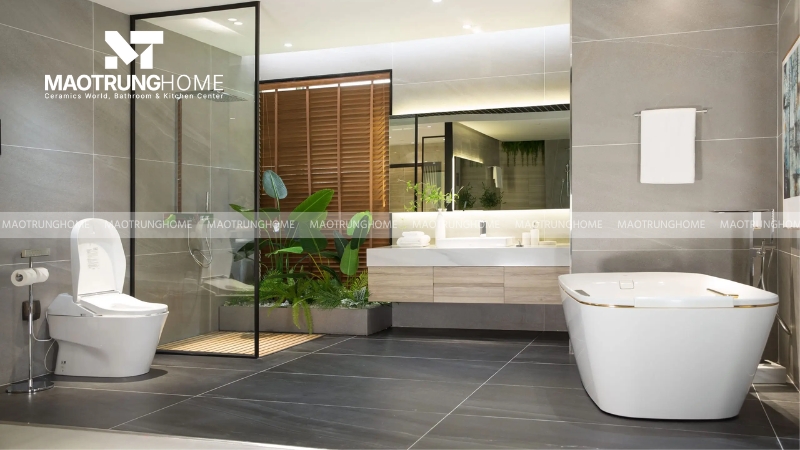 Không gian đẳng cấp với thiết kế cho nhà vệ sinh rộng, biệt thự tiện nghi