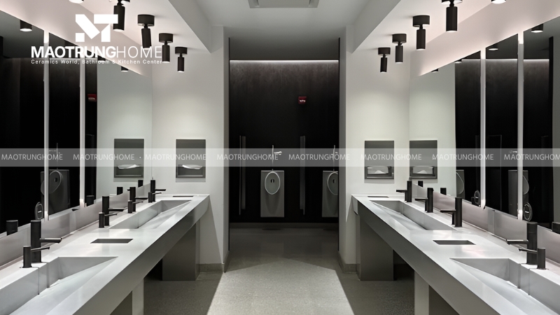 Thiết kế nhà vệ sinh nhà hàng phong cách hiện đại (Mẫu 3)