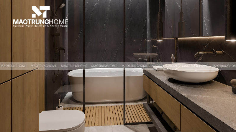 Thiết kế nhà vệ sinh và nhà tắm riêng: Phong cách sang trọng (Mẫu 2)