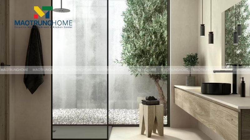 Thiết kế nhà vệ sinh và nhà tắm riêng: Phong cách Biophilic (Mẫu 5)