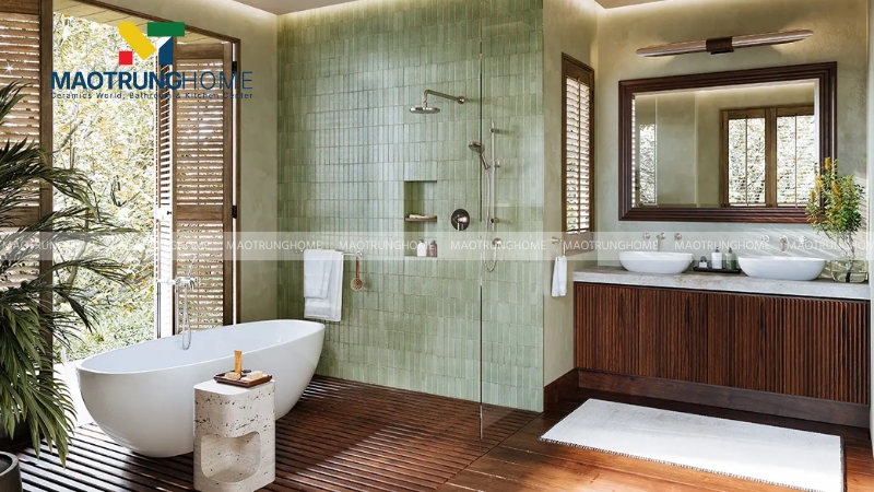 Thiết kế nhà vệ sinh và nhà tắm riêng: Phong cách Biophilic (Mẫu 2)