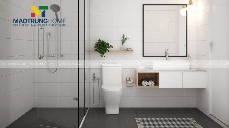 Thiết kế nhà vệ sinh và nhà tắm riêng cho không gian hạn chế (Mẫu 2)