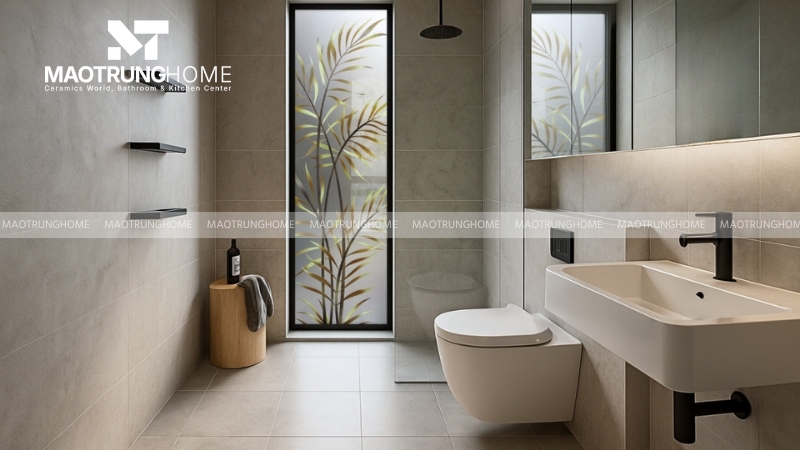 Thiết kế nhà vệ sinh và nhà tắm riêng cho không gian hạn chế (Mẫu 6)