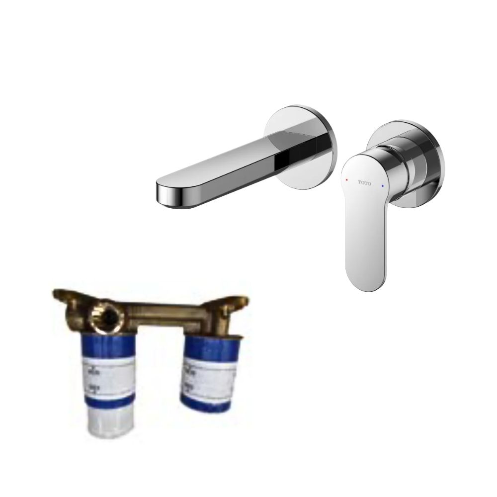 Vòi lavabo nóng lạnh gắn tường LH TOTO TLS06307A kèm van âm TLS01309B1