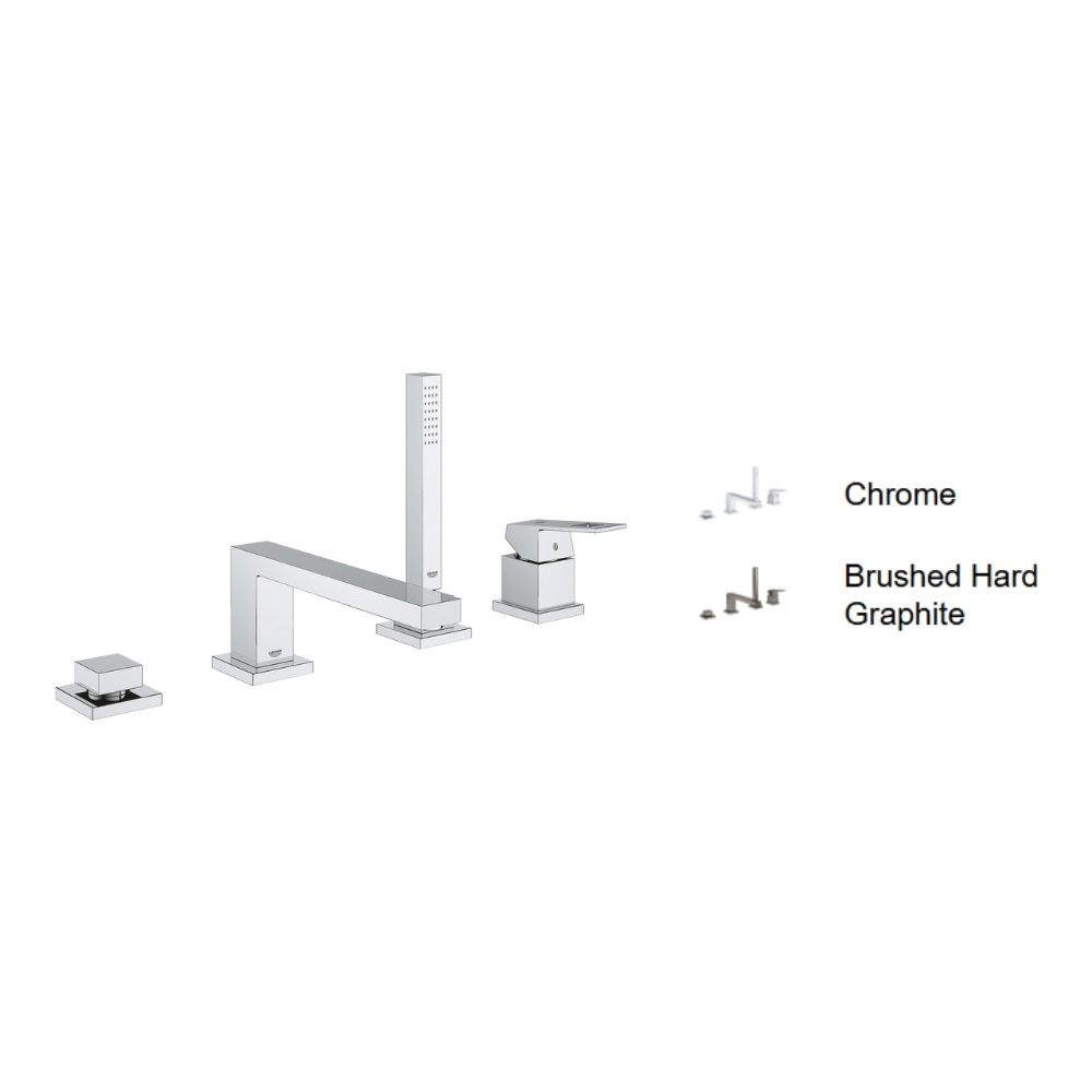 Vòi bồn tắm 4 lỗ nóng lạnh kèm tay sen Eurocube GROHE 19897001 - Ảnh 2