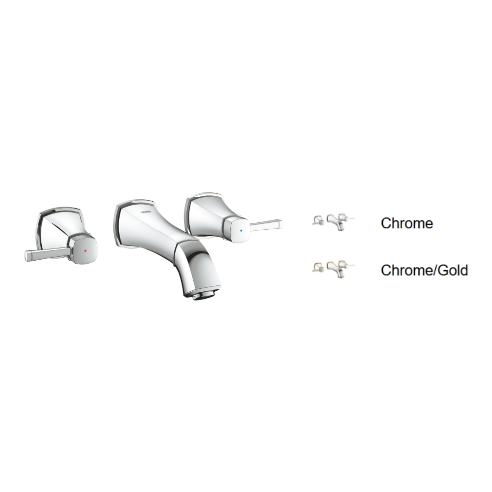 Vòi chậu nóng lạnh gắn tường 3 lỗ Grandera GROHE 20414000 - Ảnh 2