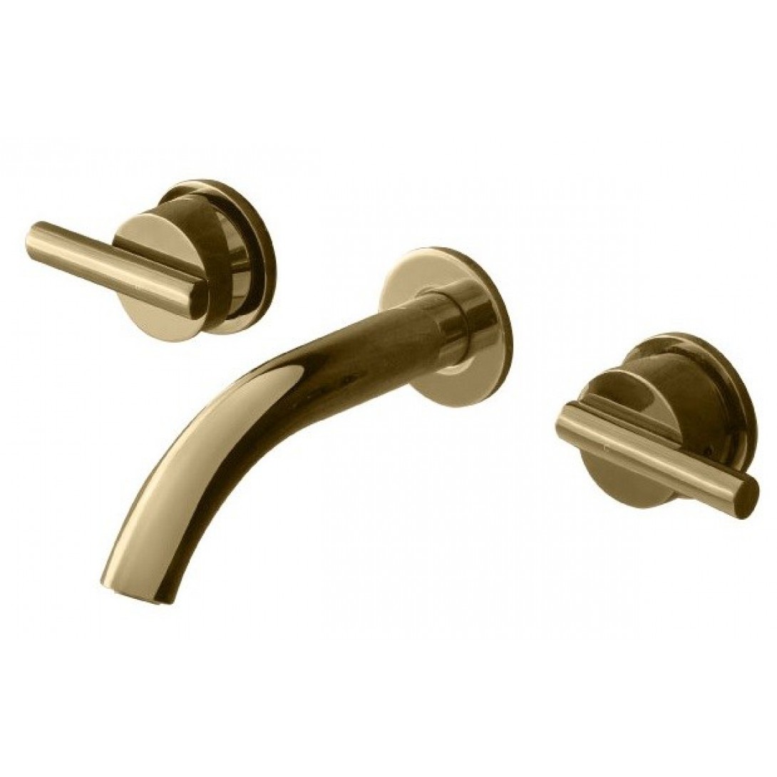 Vòi Lavabo COTTO CPF203A#GR2 Gắn Tường Nóng Lạnh Màu Vàng Quil - Ảnh 2