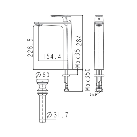 VÒI LAVABO NÓNG LẠNH MÀU VÀNG HỒNG AMERICAN STANDARD WF-1702WS - Ảnh 2