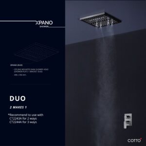 XPANO DUO - Sen tắm đứng COTTO gắn trần