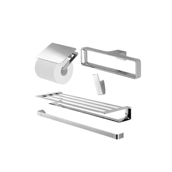 G set 5 items: Paper Holder, Towel Ring, Tower Shelf, Robe Hook, & Combination Towel Shelf & Towel Bar YS902N5V premium authentic | TOTO