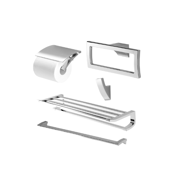 G set 5 items: Paper Holder, Towel Ring, Tower Shelf, Robe Hook, & Combination Towel Shelf & Towel Bar YS903N5V premium authentic | TOTO