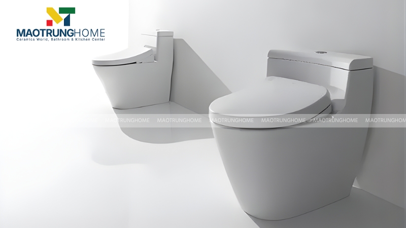 Bồn cầu 1 khối có thân cầu và két nước đúc liền thành một khối