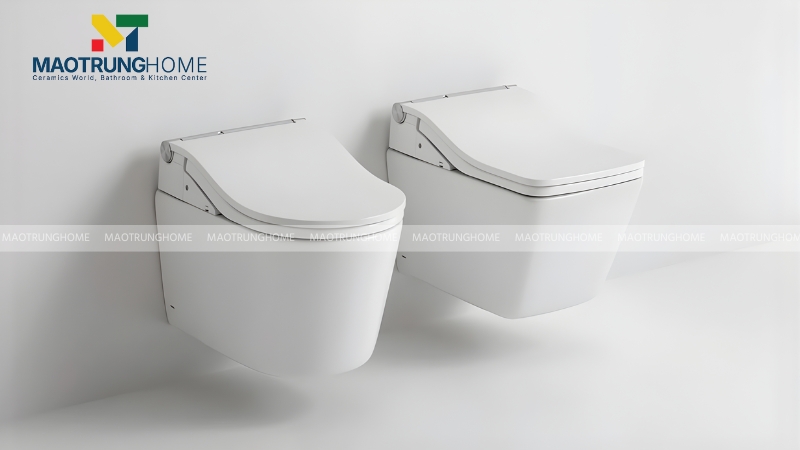 Bồn cầu treo tường có két nước được lắp đặt ẩn bên trong tường