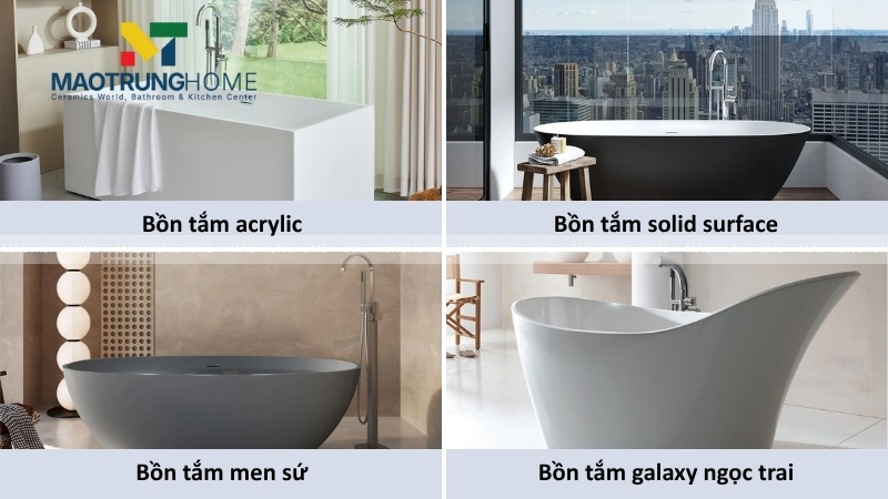 Chất liệu bồn tắm quyết định độ bền và trải nghiệm