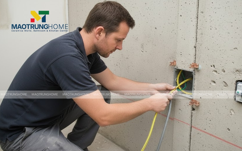 Bồn tắm massage phải có đường dây điện chờ riêng