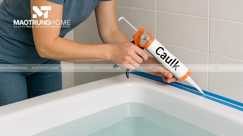 Lắp yếm che và hoàn thiện chống thấm