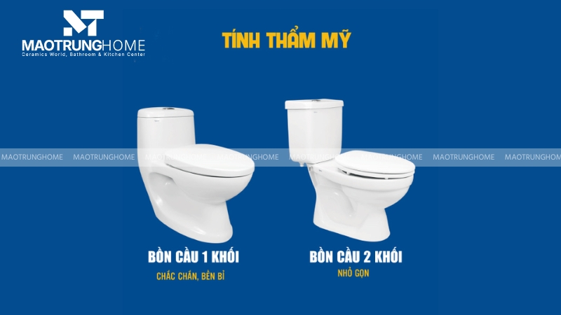 So sánh cấu tạo của bồn cầu INAX 1 khối và 2 khối