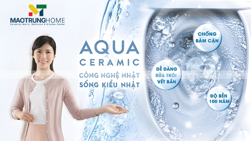 Lớp men Aqua Ceramic chính là yếu tố quan trọng của bồn cầu INAX