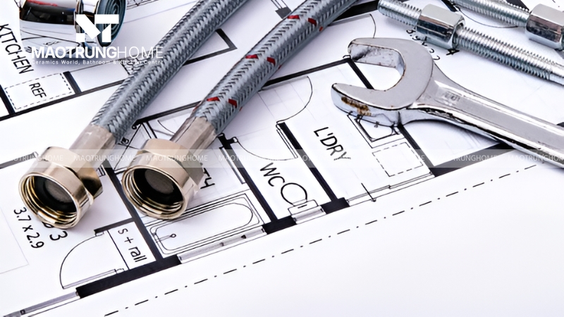 Bản vẽ vị trí chờ đường ống cấp và thoát nước