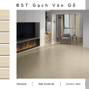 Gạch Lát nền, ốp tường Ý Mỹ 15x60 A156004R