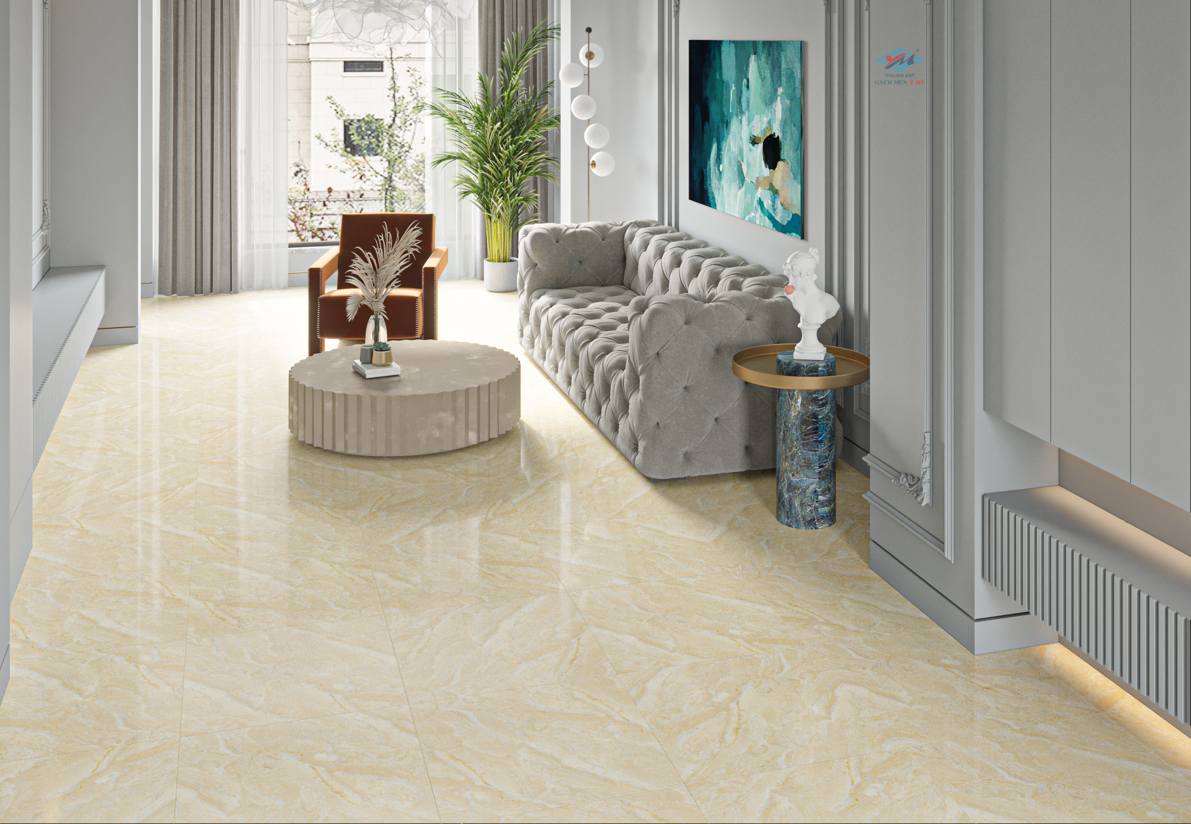 Gạch Lát nền Ý Mỹ 60x60 EY6097R - Ảnh 3