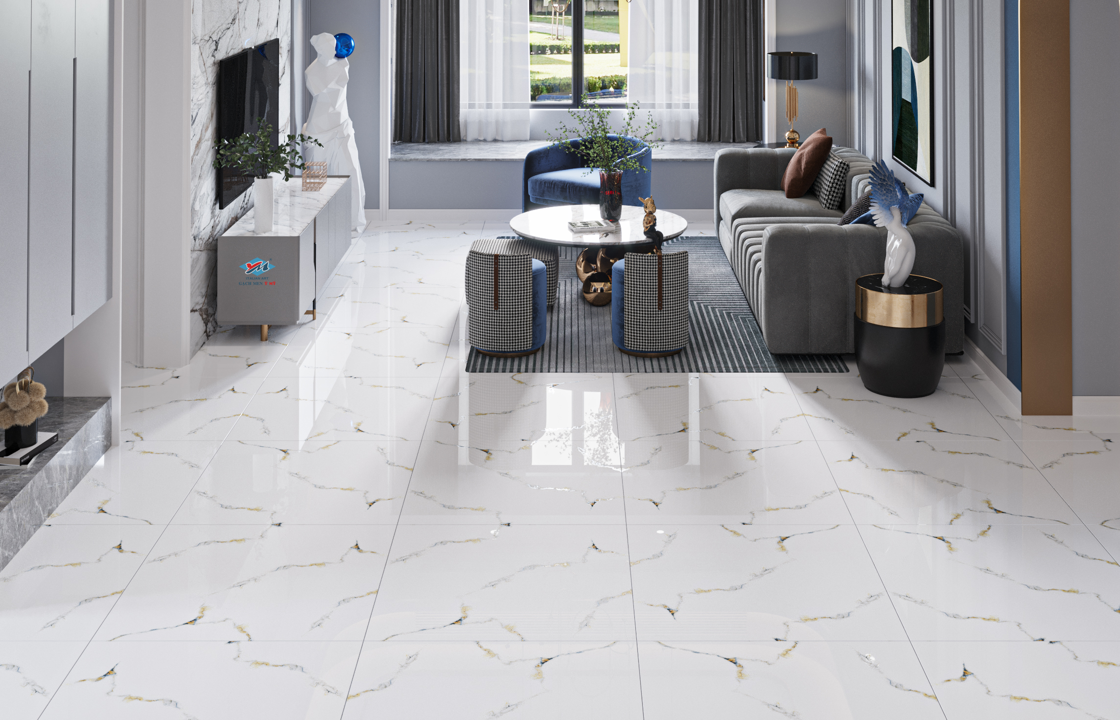 Gạch Lát nền Ý Mỹ 80x80 N88038 - Ảnh 2