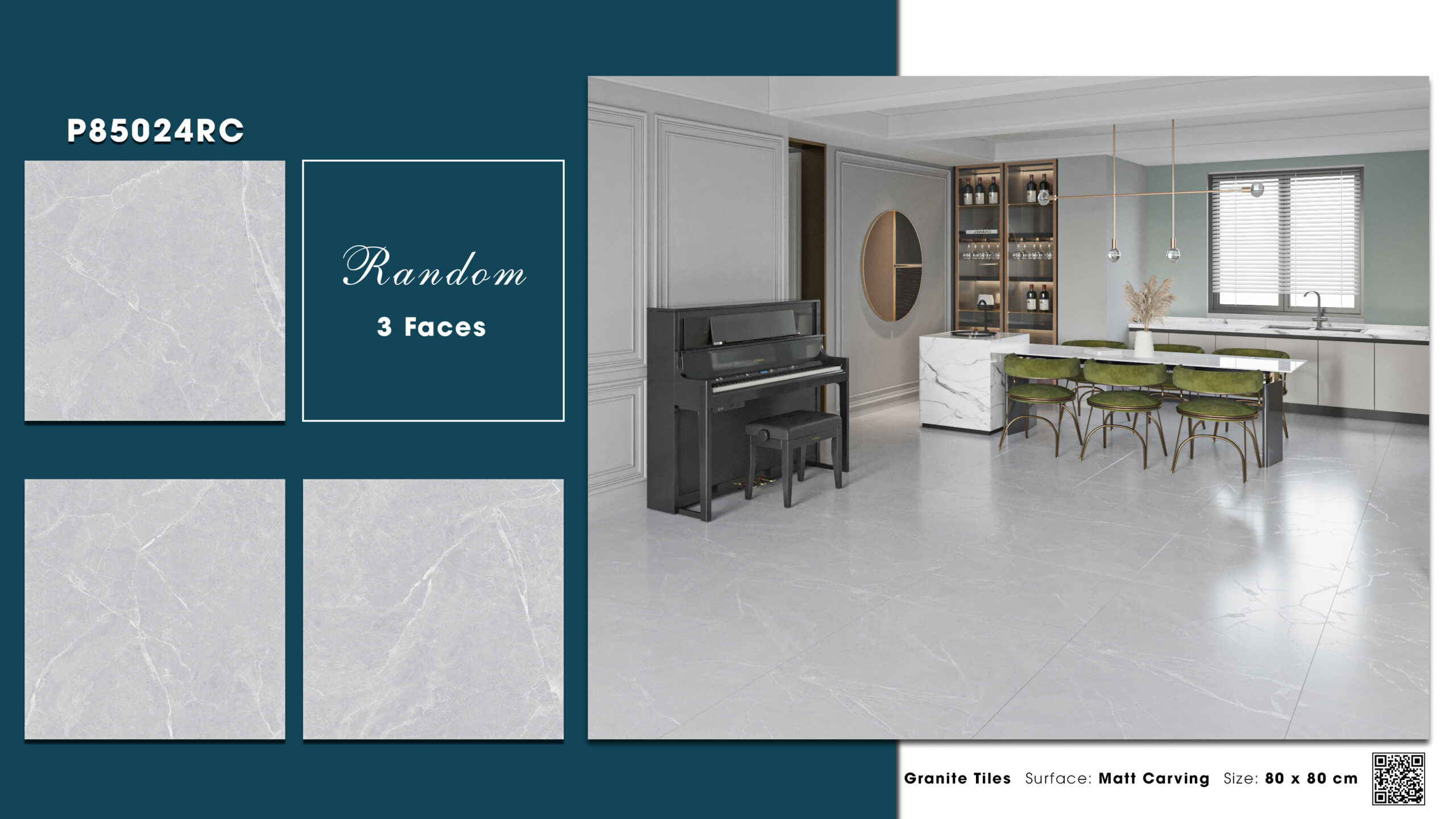 Gạch Lát nền Ý Mỹ 80x80 P85024RC