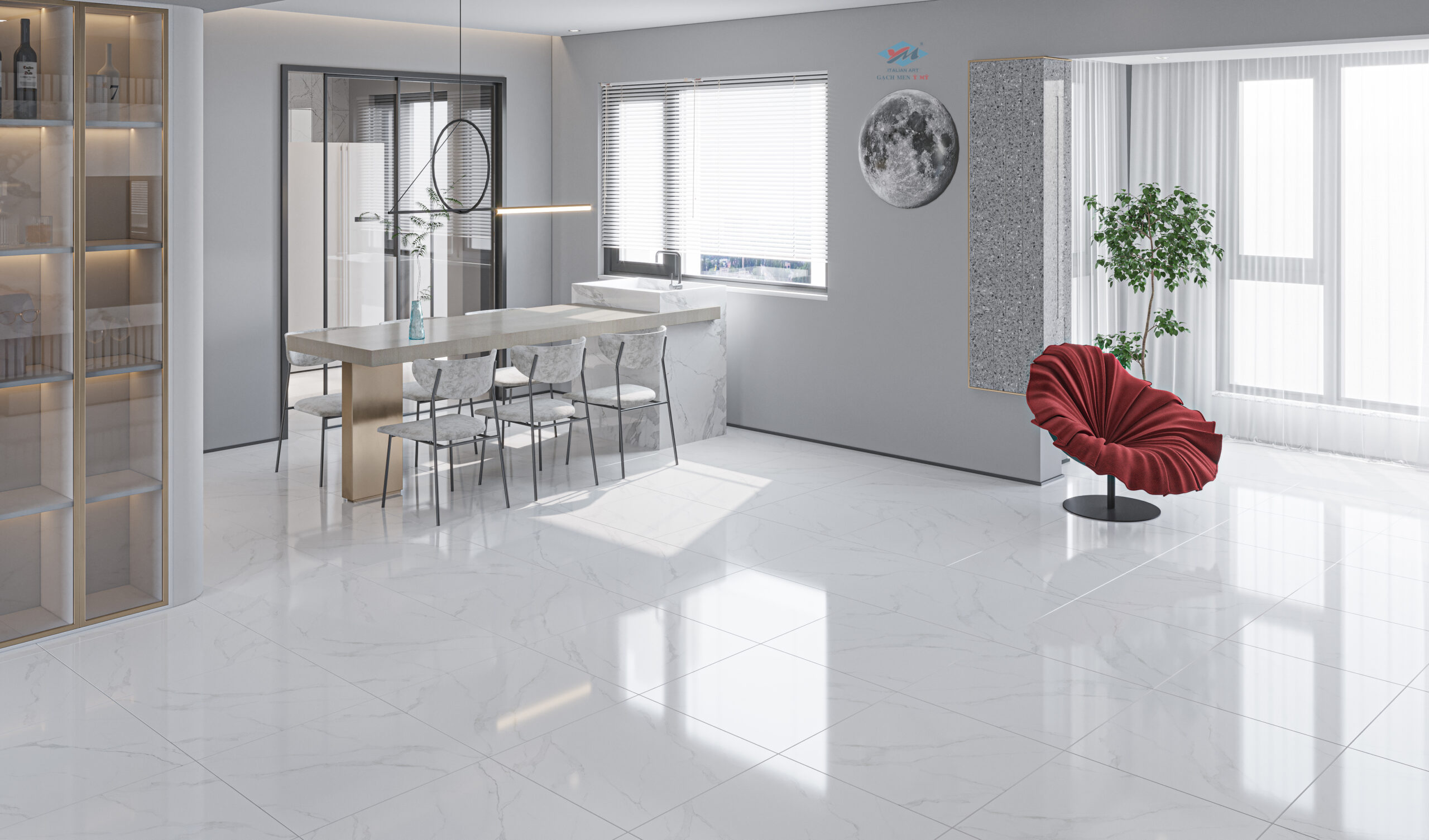 Gạch Lát nền Ý Mỹ 60x60 EY6095R - Ảnh 4