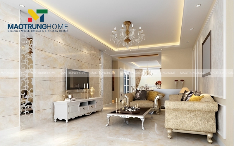 Ốp tường nhà màu kem