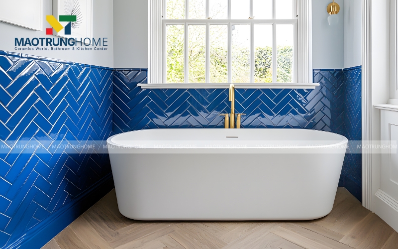 Ốp tường nhà màu xanh dương