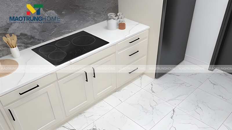 Gạch porcelain nhập khẩu sẽ phù hợp với phân khúc bếp tầm trung