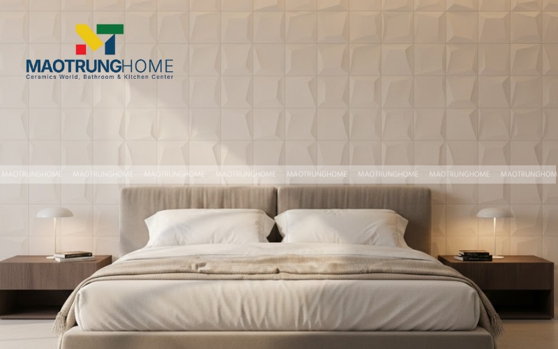 Gạch gốm 3D ốp phòng ngủ