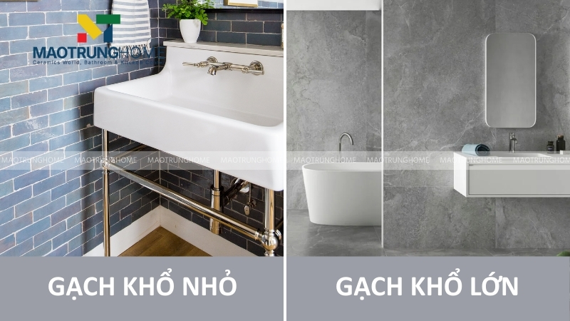 Lựa chọn kích thước gạch cân đối với diện tích