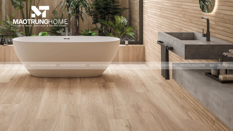 Lát gạch chống trơn trượt chữ công cho nhà tắm