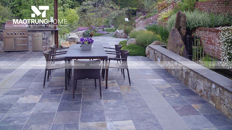 Lát gạch chữ công cho sân vườn, ngoại thất