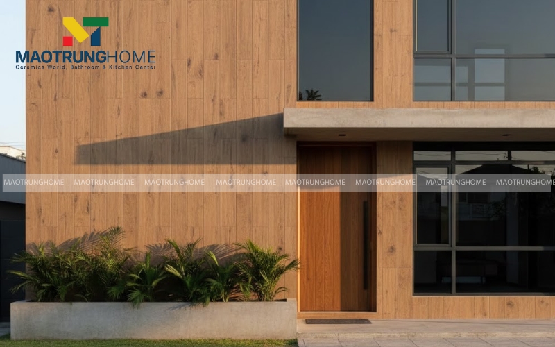 Mẫu gạch vân gỗ khổ lớn ốp vách