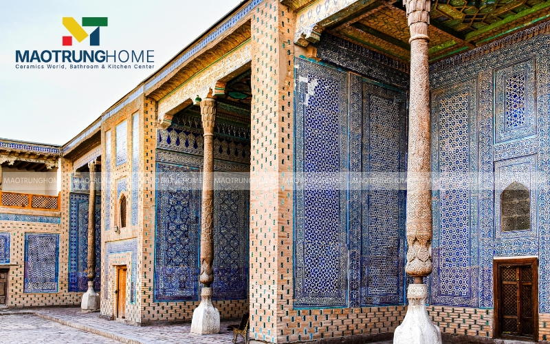 Gạch mosaic màu nâu vàng