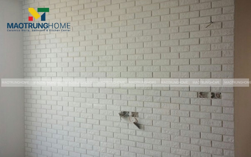 Gạch thẻ 3D nổi màu trắng