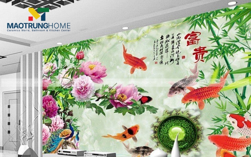 Tranh gạch 3D hình cá