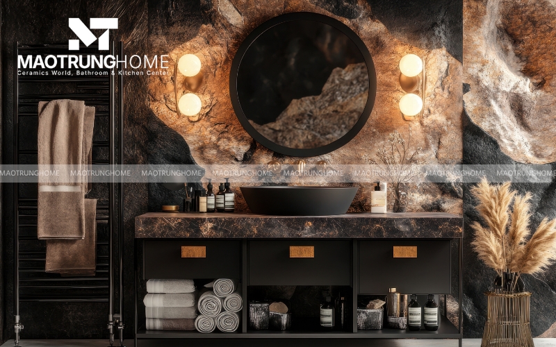 Mẫu gạch 3D ốp tường nhà vệ sinh