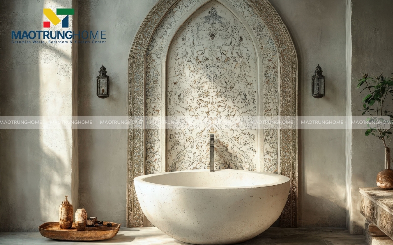 Mẫu gạch họa tiết ốp tường nhà vệ sinh