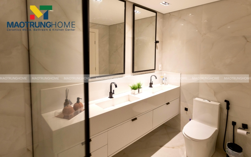 Mẫu gạch men mờ ốp tường nhà vệ sinh