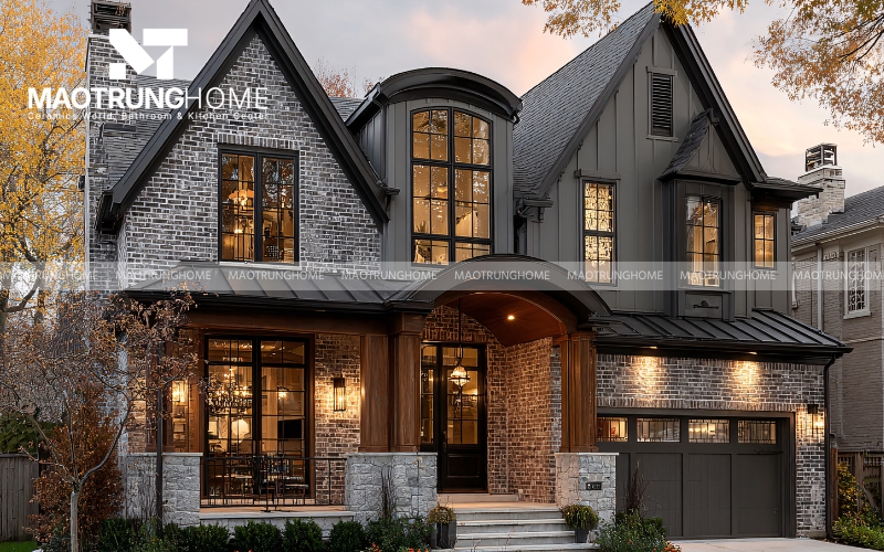 Gạch giả cổ ốp tường mặt tiền